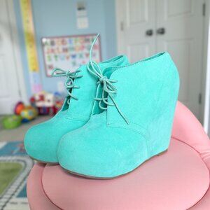 Pastel Mint Wedge Heels